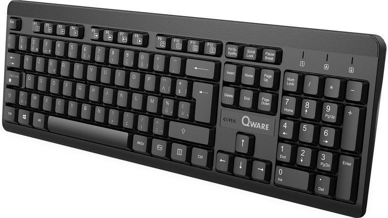 Qware - Swindon - Draadloos Toetsenbord - Zwart - USB - Azerty