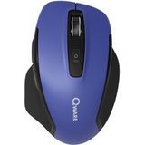 Qware Office - Muis - Draadloos - Multiconnect - Bluetooth - 2.4 GHz - Dongel - Duimsteun - Glasgow - 800-1000-1600 DPI - Blauw