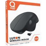 Qware - Luton - Ergonomische Muis - Draadloos - Zwart - 1600 DPI