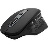 Qware Office - Muis - Muis - Multiconnect - Draadloos - Bluetooth - 2.4 GHz - Dongel - Rubbergrip - Horizontaal Scrolwiel - Duimsteun - Ergonomie - 800-1000-1600-2400 DPI - York - Zwart