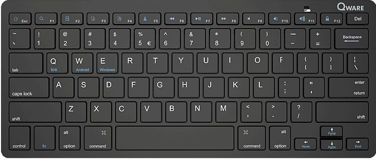 Qware - Woodstock - Toetsenbord - Draadloos - Bluetooth - Zwart - Qwerty