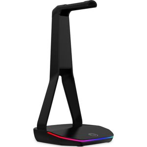 Qware Gaming - Headset Stand Mesa- Gaming - Accessoires - RGB LED - QW GMH-6000 - 2 USB Poorten - Zwart