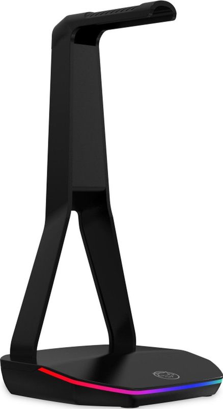Qware Gaming - Headset Stand Mesa- Gaming - Accessoires - RGB LED - QW GMH-6000 - 2 USB Poorten - Zwart