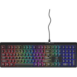 Qware - Philadelphia - Gamingtoetsenbord - Zwart - Bedraad - Regenboogverlichting