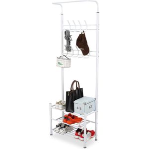 HOMCOM Bamboe kledingrek houten kapstok met schoenenrek afm. 110L x 42B x 152H cm HOMCOM Bamboe kledingrek houten kapstok met schoenenrek afm. 110L x 42B x 152H cm