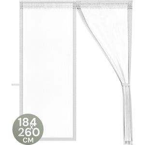 Hordeuren 110 x 260 cm Magnetische Hordeur Gordijn Magneten Van Boven Tot Onderafdichting Sluit Automatisch,Bugs Buiten Houden,Houdt Frisse Lucht Binnen, Voor Balkondeur, Wit