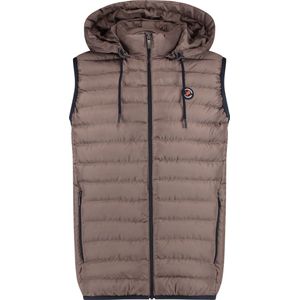 A Fish Named Fred korte bodywarmer bruin effen normale fit