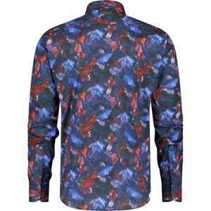 A Fish Named Fred - Overhemd - Blauw Rood - Katoen 97% - Elastaan 3%