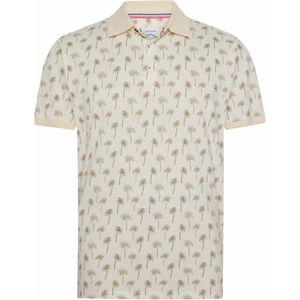 A Fish Named Fred - Poloshirt - Beige - Katoen/Elastaan - Palmbomenprint