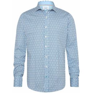 A Fish Named Fred - Overhemd Shirt Ikat Cobalt - Katoen - Lange Mouw