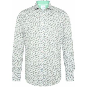 a fish named fred - Overhemd - Lichtgroen - Katoen/Elastaan - Casual Fit