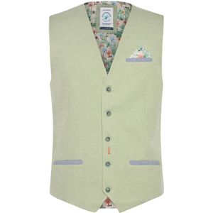 A Fish Named Fred - Linnen-Look Gilet - Groen