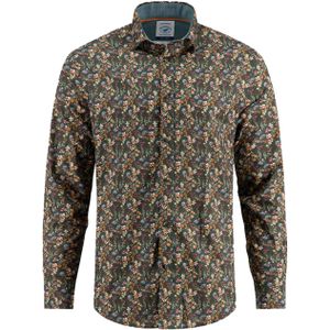 A fish named Fred - Regular Casual Overhemd - Donkergroen