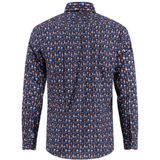 A fish named Fred - Overhemd - Donkerblauw - Regular Fit - Lange Mouwen