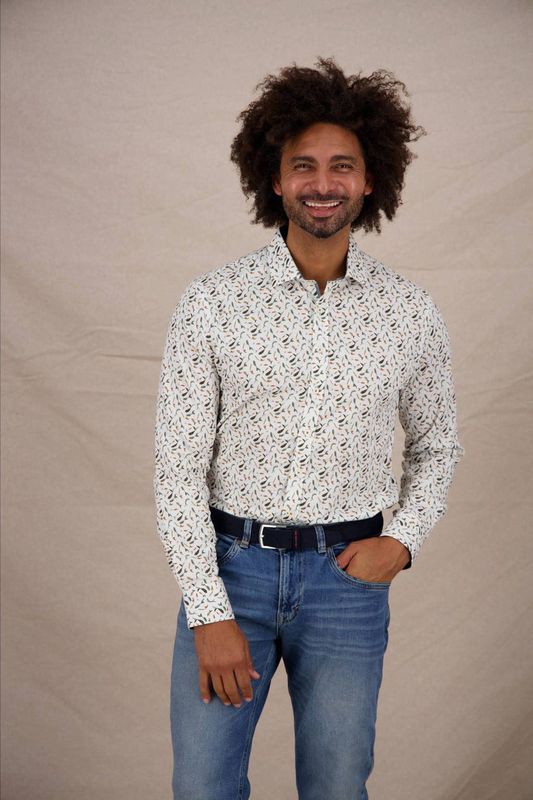 A fish named Fred - Regular Casual Overhemd - Wit