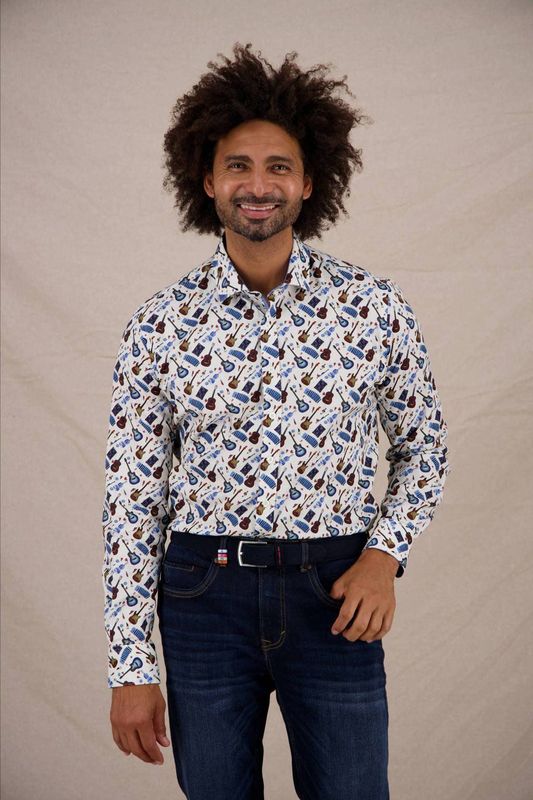 A Fish Named Fred - Various Guitars - Overhemd - Wit - Heren