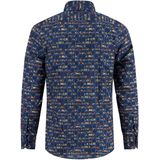 A fish named Fred - Overhemd - Donkerblauw - Regular Fit - Lange Mouwen