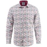 A fish named Fred - Regular Casual Overhemd - Wit - Katoen met Elastaan