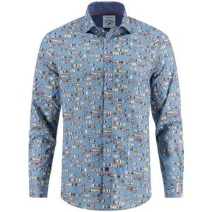 A fish named Fred - Regular Casual Overhemd - Blauw