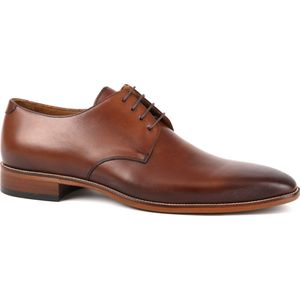 Suitable - Leren Herenschoen - Donkercognac - 100% Leer - Hakhoogte 2 cm