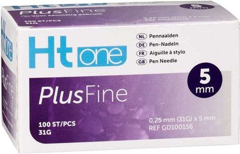 HT One PlusFine Pennaalden 5mm 31G - 100 Stuks - Steriel verpakt