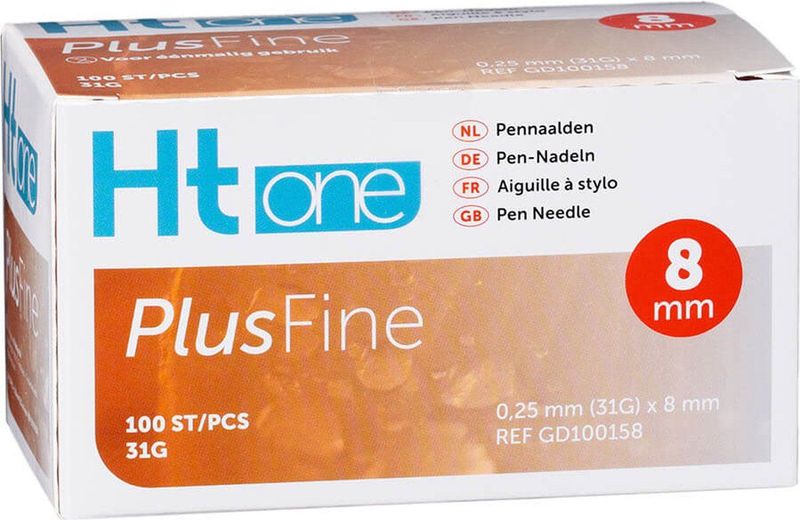 HT One Plusfine pennaalden 8 mm 31G - 100 stuks HT One