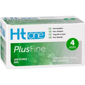 HT One PlusFine Pennaalden 4mm 32G - 100 Stuks - Steriel verpakt - voor Comfortabele en Betrouwbare Insulinetoediening