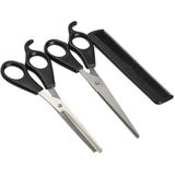 Benson Kappersset - 3-delig - knipschaar, uitdunschaar en kam - zwart