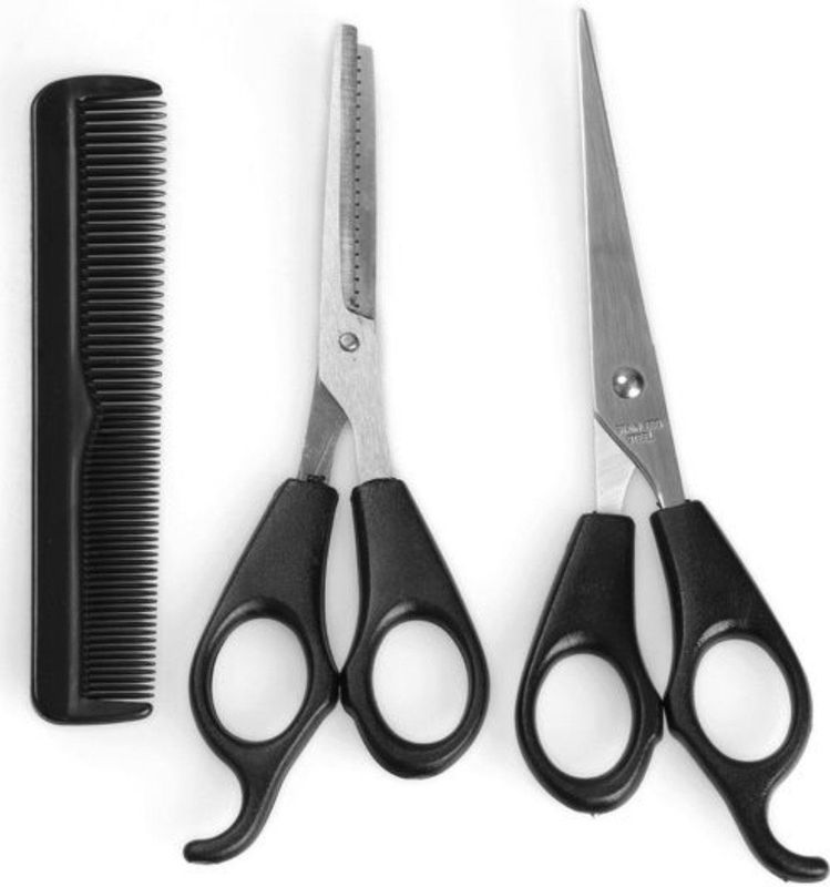 Benson Kappersset - 3-delig - knipschaar, uitdunschaar en kam - zwart