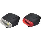 Benson LED Fietslamp Set - Silicone - Rood/Wit - 12 Chip - 2 Stuks