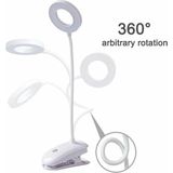 LED Klemlamp incl. Batterijen + USB Kabel - Leeslamp- Nachtlamp - Verstelbare Draadloze Leeslamp - Wit