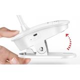 LED Klemlamp incl. Batterijen + USB Kabel - Leeslamp- Nachtlamp - Verstelbare Draadloze Leeslamp - Wit