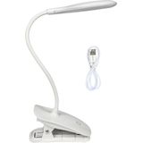 LED Klemlamp incl. Batterijen + USB Kabel - Leeslamp- Nachtlamp - Verstelbare Draadloze Leeslamp - Wit