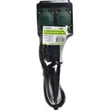 Benson Dubbele tuincontactdoos op spies - 2 voudig - 1,5 meter - spatwaterdicht