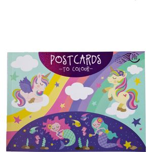 Kleurkaarten om te versturen - Ansichtkaarten kleuren - Kleurkaarten boekje Prinsessen en Sprookjes - Kleurkaarten voor kinderen - 20 kaarten - Geschikt vanaf 3 jaar