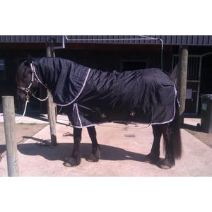 LuBa Paardendekens - Winterdeken / Regendeken 150gram 1680D COMBO afn - hals - Extreme Turnout outdoor - Zwart - 215 cm