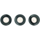 Philips Donegal - Inbouwspot - 3-Lichts - Grijs - Rond - 3 Stuks