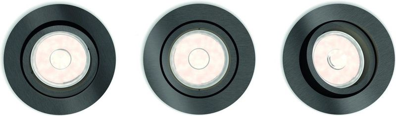Philips Donegal - Inbouwspot - 3-Lichts - Grijs - Rond - 3 Stuks