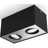 Philips Box opbouwspot - 2-lichts - zwart