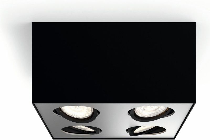 Philips Box opbouwspot - 4-lichts - zwart