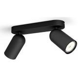 Philips Pongee opbouwspot 2 lichts zwart
