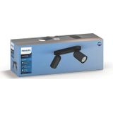 Philips Pongee opbouwspot 2 lichts zwart