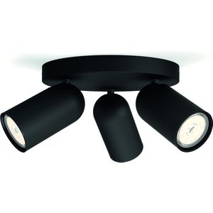 Philips Pongee opbouwspot 3 lichts zwart