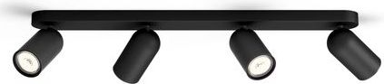 Philips - Pongee - Opbouwspot - 4-lichts - Zwart
