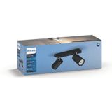 Philips Kosipo opbouwspot - 2-lichts - zwart