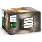 Philips - Lucca - Wandlamp - Warmwit Licht - Zwart - Weerbestendig