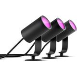 Philips Hue Lily tuinspot wit en gekleurd licht 3 spots zwart LowVolt basis