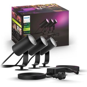Philips Hue Lily tuinspot wit en gekleurd licht 3 spots zwart LowVolt basis