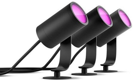 Philips Hue Lily tuinspot wit en gekleurd licht 3 spots zwart LowVolt basis