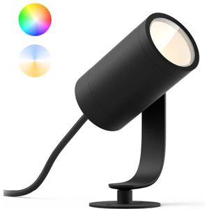 Philips Hue Lily tuinspot - wit en gekleurd licht - 1-spot - zwart - laagspanning - basis